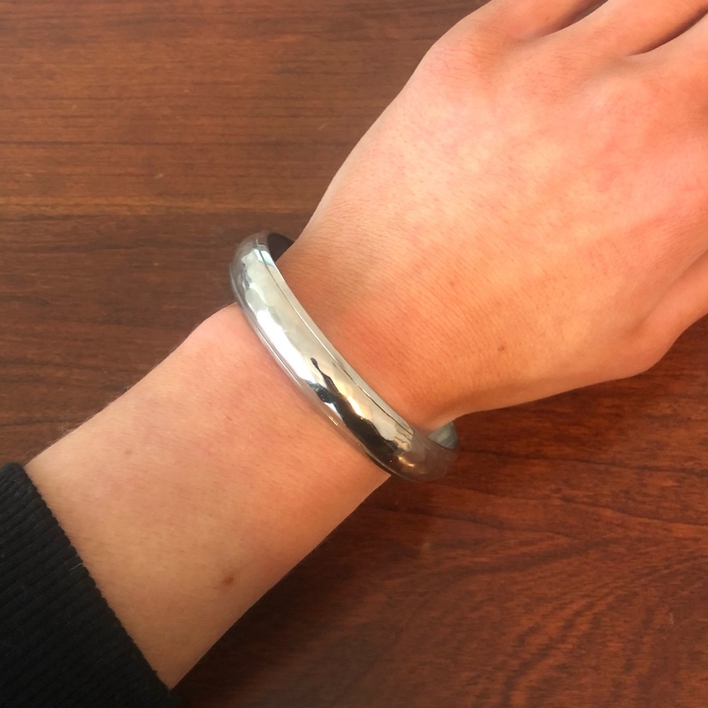 Hammered Silver Bangle - image 1